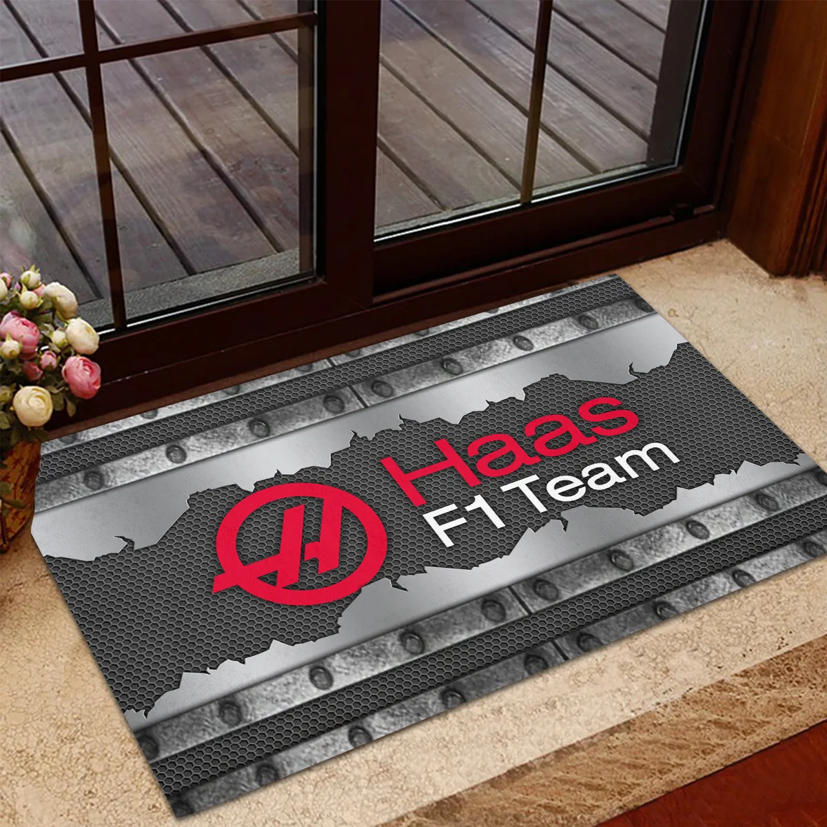 Haas F1 Rubber Base Doormat - All Over Print BLF1139A5HAAS