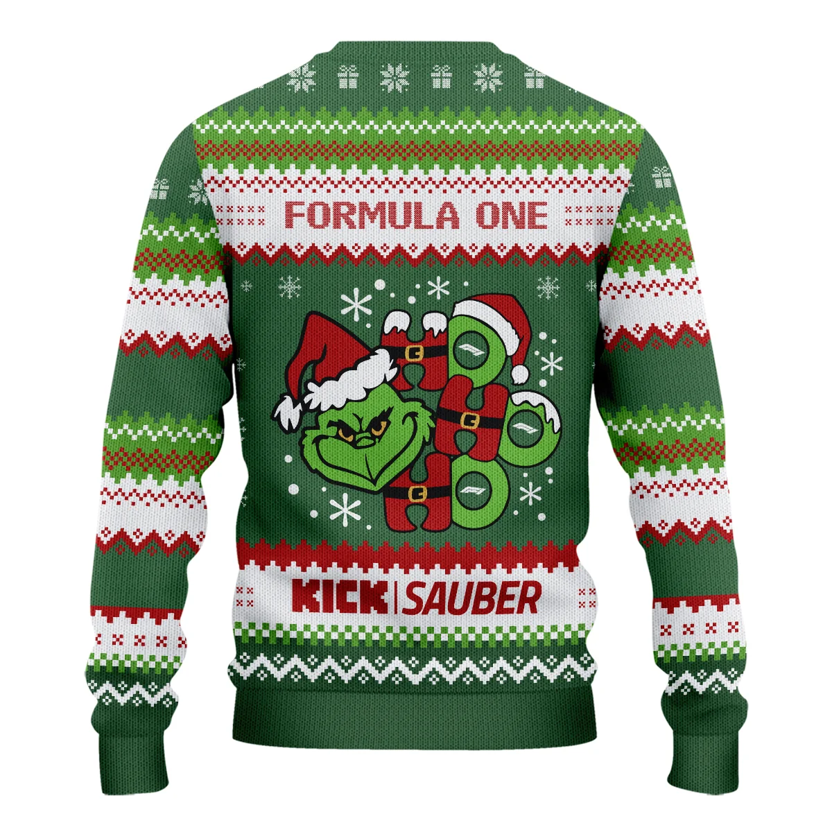 Hohoho The Grinch Kick Sauber Formula 1 - Ugly Sweater BLVAF1220925A15KS - Motorsport Lifestyle Wear - Image 3