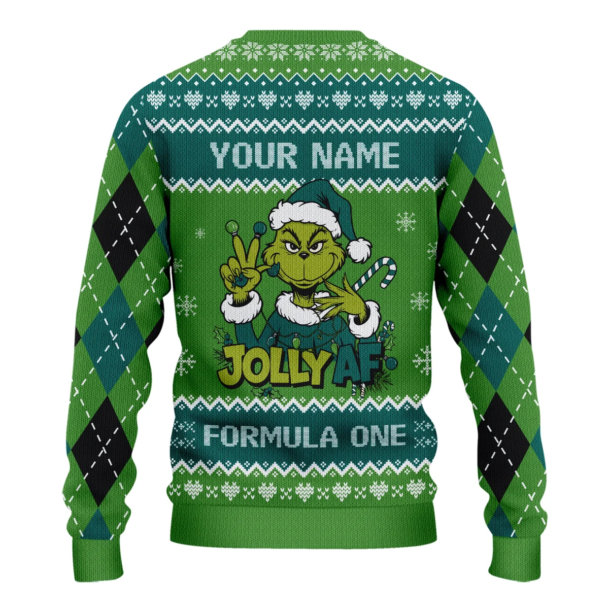 Jolly AF The Grinch Aston Martin Formula 1 - Ugly Sweater BLVAF1220925A16AM - Image 3