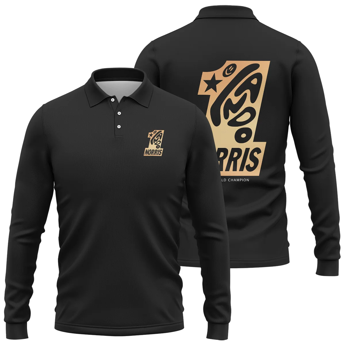 Lando Norris #1 World Champion Long Polo Shirt BLVALN051225A9LPL