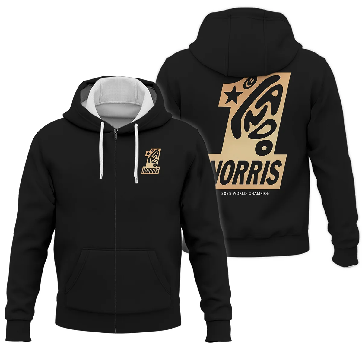 Lando Norris #1 World Champion Zipper Hoodie BLVALN051225A9ZHD
