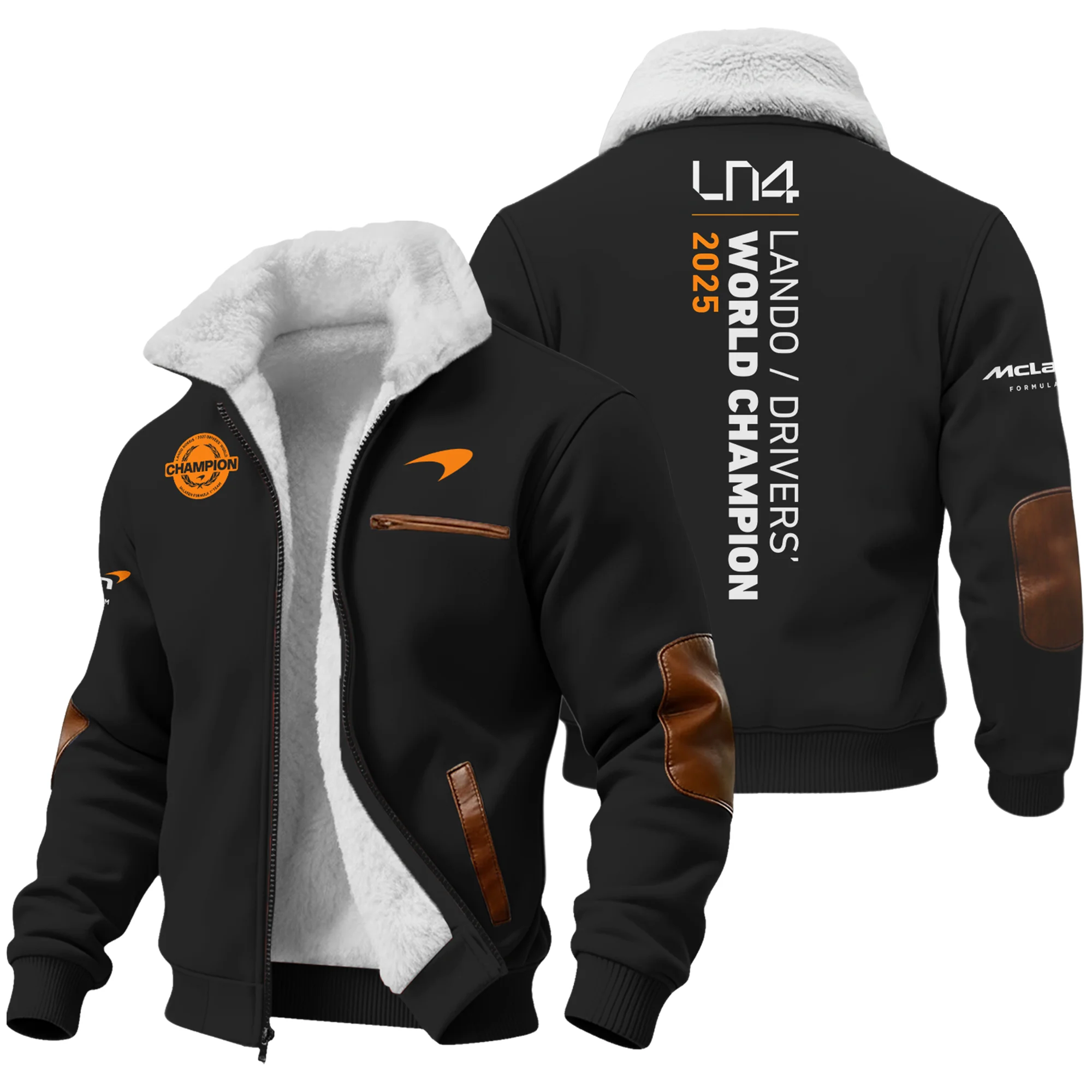 Lando Norris 2025 Drivers’ World Champion McLaren F1 Team Fleece Jacket BLVALN051225A3FJ - Race Day Design
