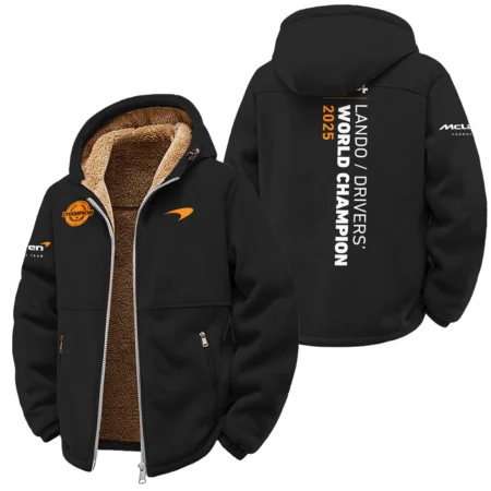 Lando Norris 2025 Drivers’ World Champion McLaren F1 Team Winter Fleece Jacket BLVALN051225A3WFJ - Race Day Design