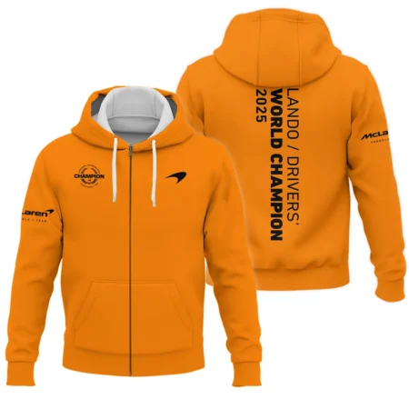 Lando Norris 2025 Drivers’ World Champion McLaren F1 Team Zipper Hoodie BLVALN051225A4ZHD - F1 Fan Gear