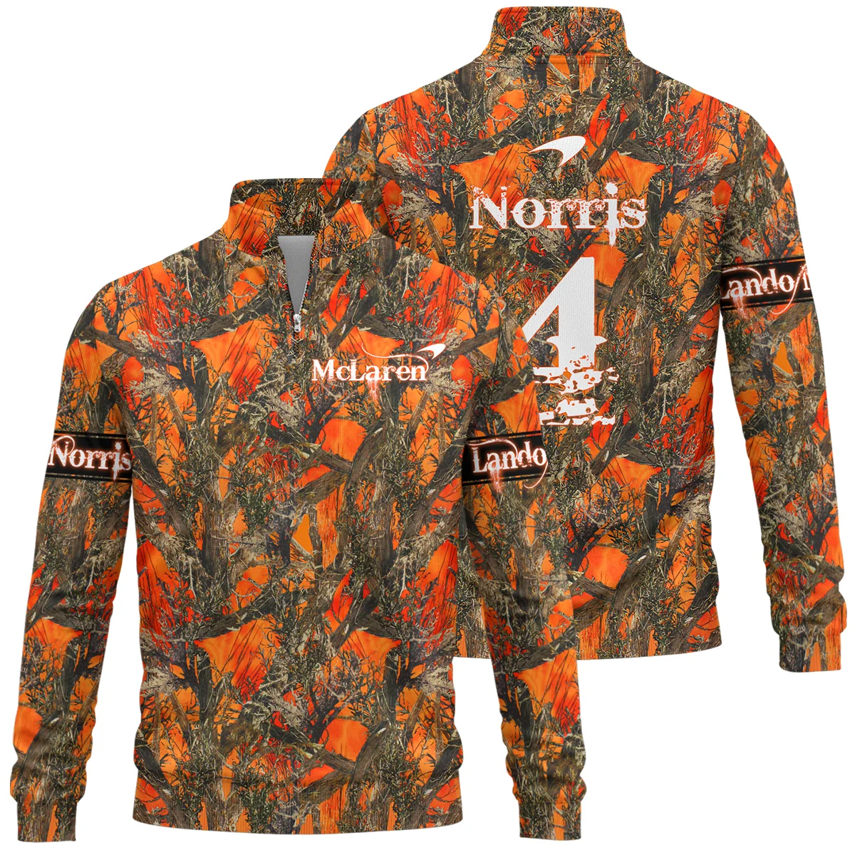 Lando Norris Hunting Camo McLaren F1 Quarter-Zip Sweatshirt BLNR2825A1QZS - Formula Racing Apparel