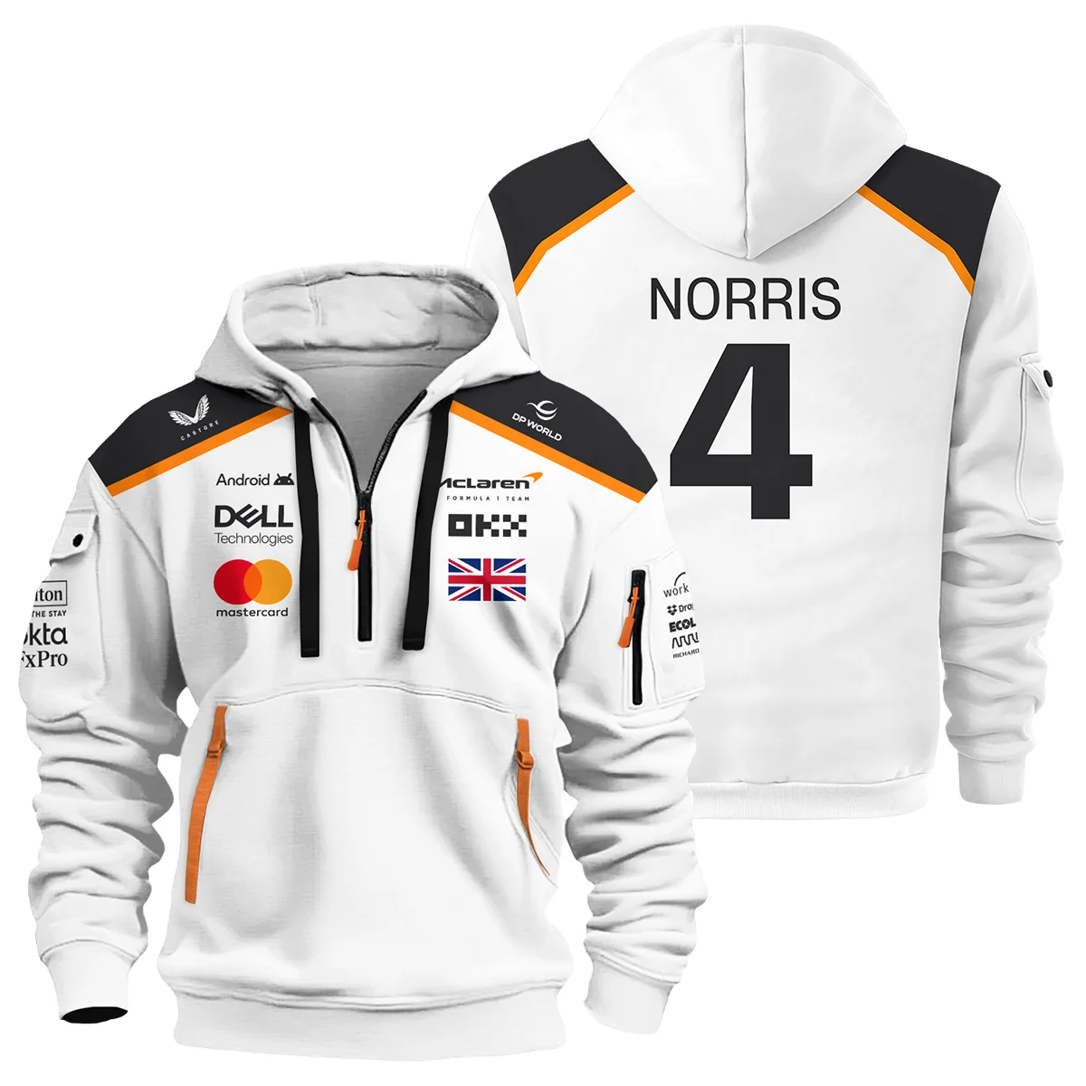 Lando Norris LN4 McLaren F1 Hoodie Half Zipper BLF19625A1HDF - Motorsport Lifestyle Wear