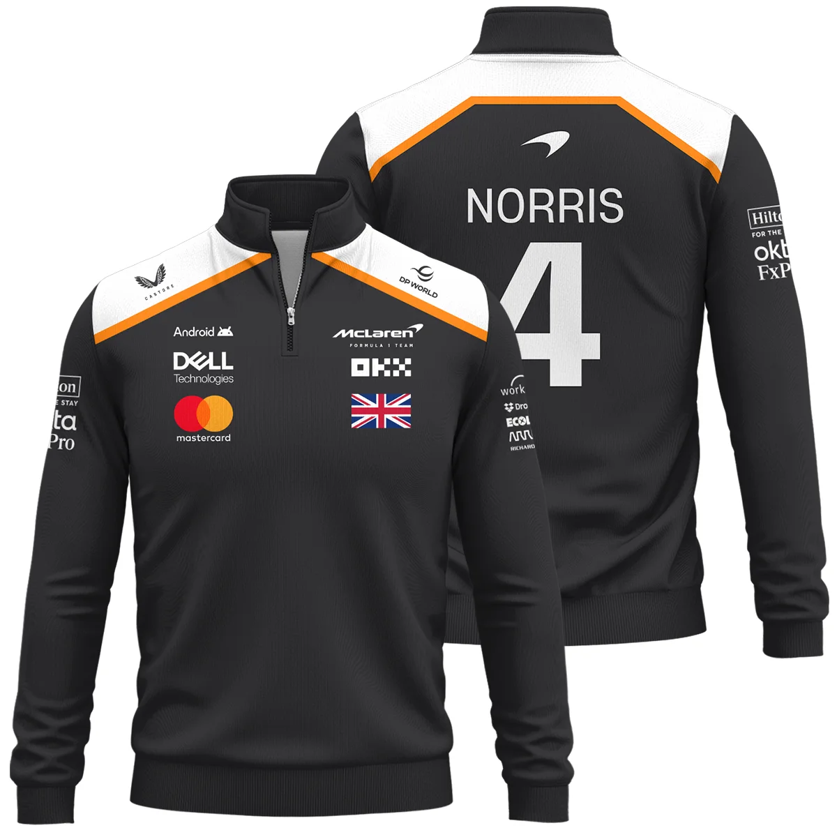 Lando Norris LN4 McLaren F1 Quarter-Zip Sweatshirt BLF19625A2QZS - Formula Racing Apparel