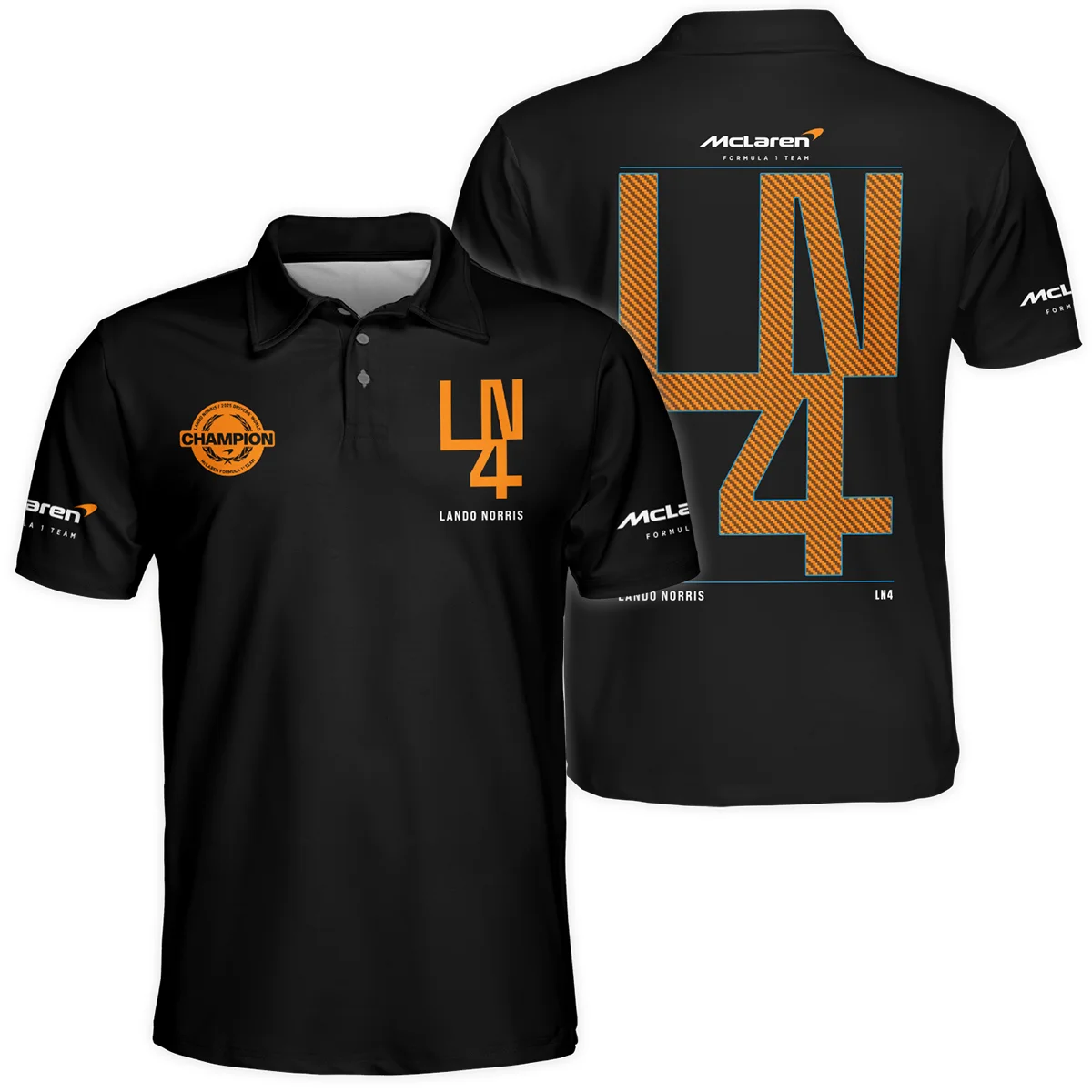 Lando Norris LN4 World Champion McLaren F1 Team Polo Shirt BLVALN051225A8PL - Motorsport Apparel