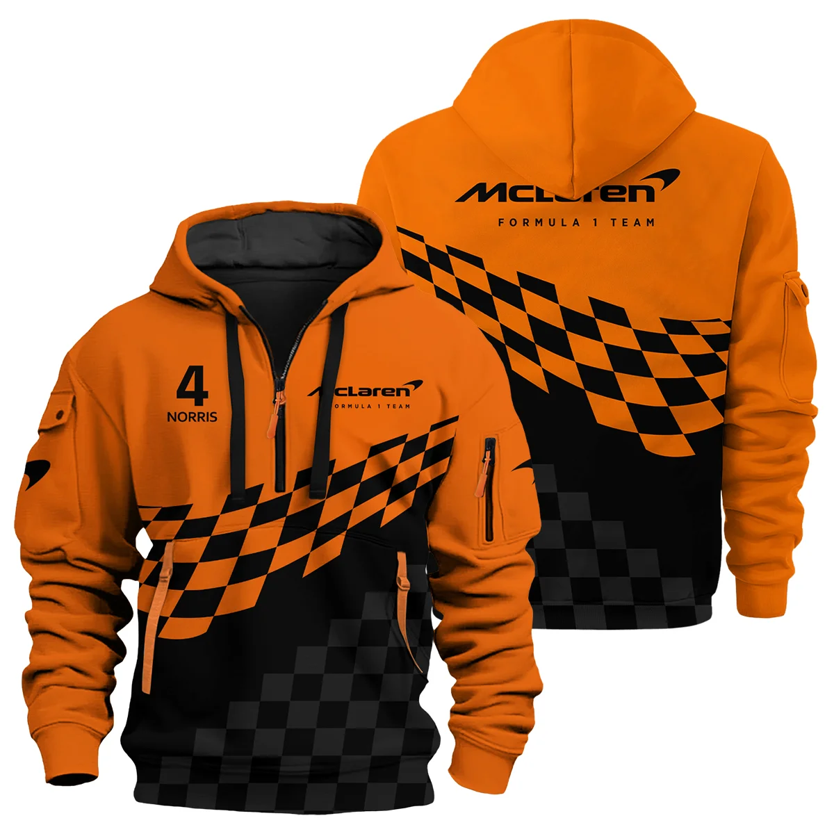Lando Norris McLaren F1 Logo Hoodie Half Zip BLMCL10425A13HZ - Race Day Design