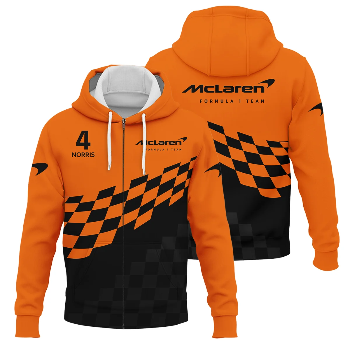 Lando Norris McLaren F1 Logo Zipper Hoodie BLMCL10425A1ZHD - Formula Racing Apparel
