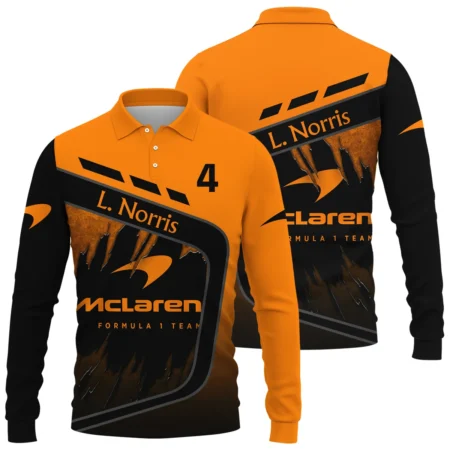 Lando Norris McLaren F1 Long Polo Shirt All Over Prints BLMCL3425A1LPL - Trackside Outfit