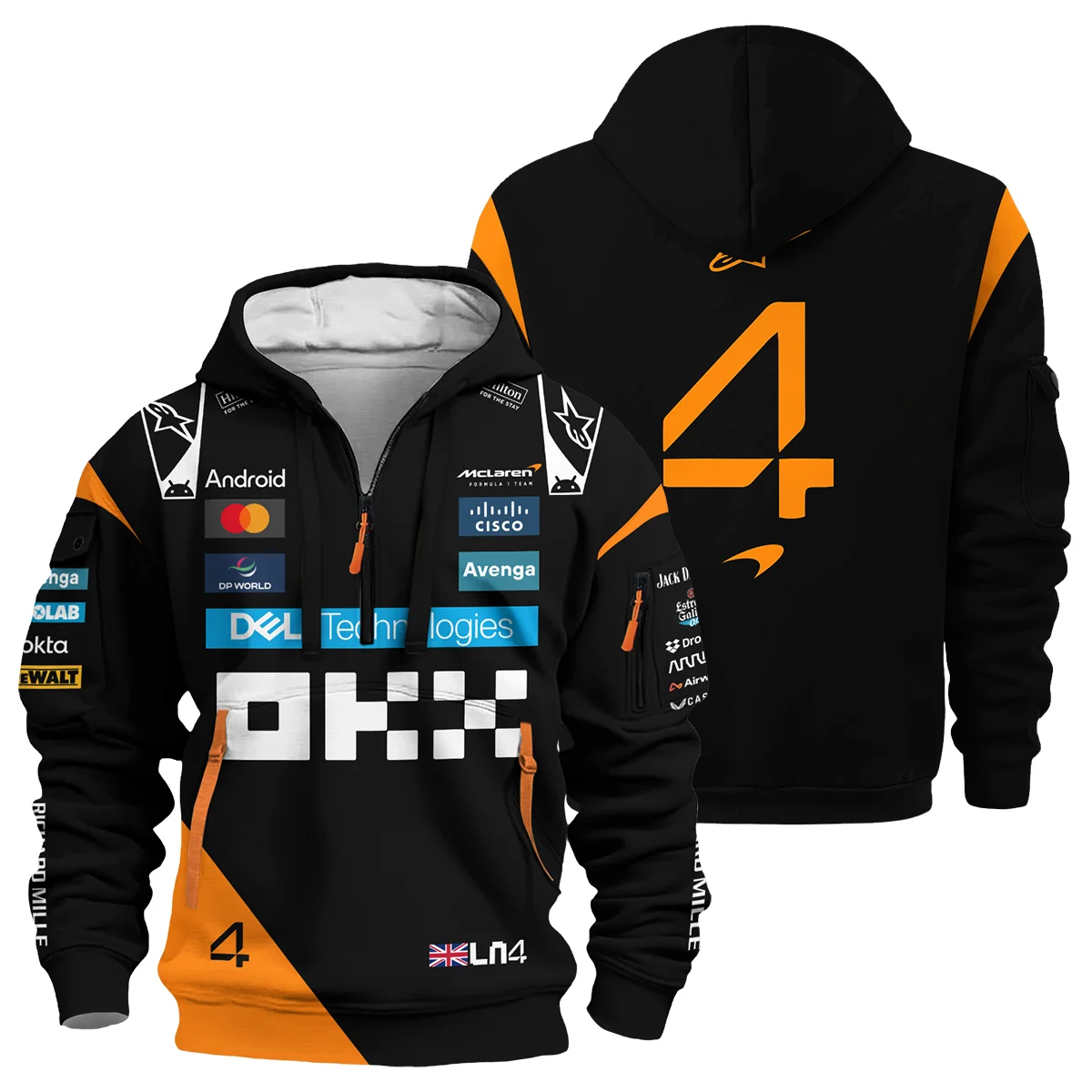 Lando Norris McLaren Formula One Hoodie Half Zipper BLF1180525A2HDF - Racing Lifestyle Clothing