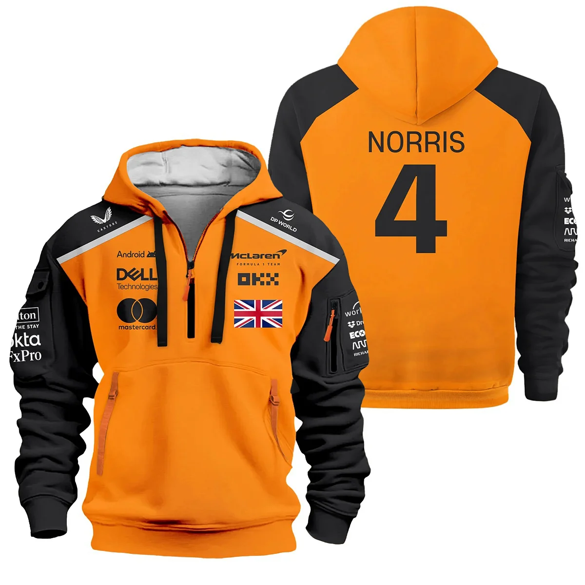 Lando Norris McLaren Formula One Logo Hoodie Half Zipper BLF1290325A1MCLHDF - Pit Lane Clothing