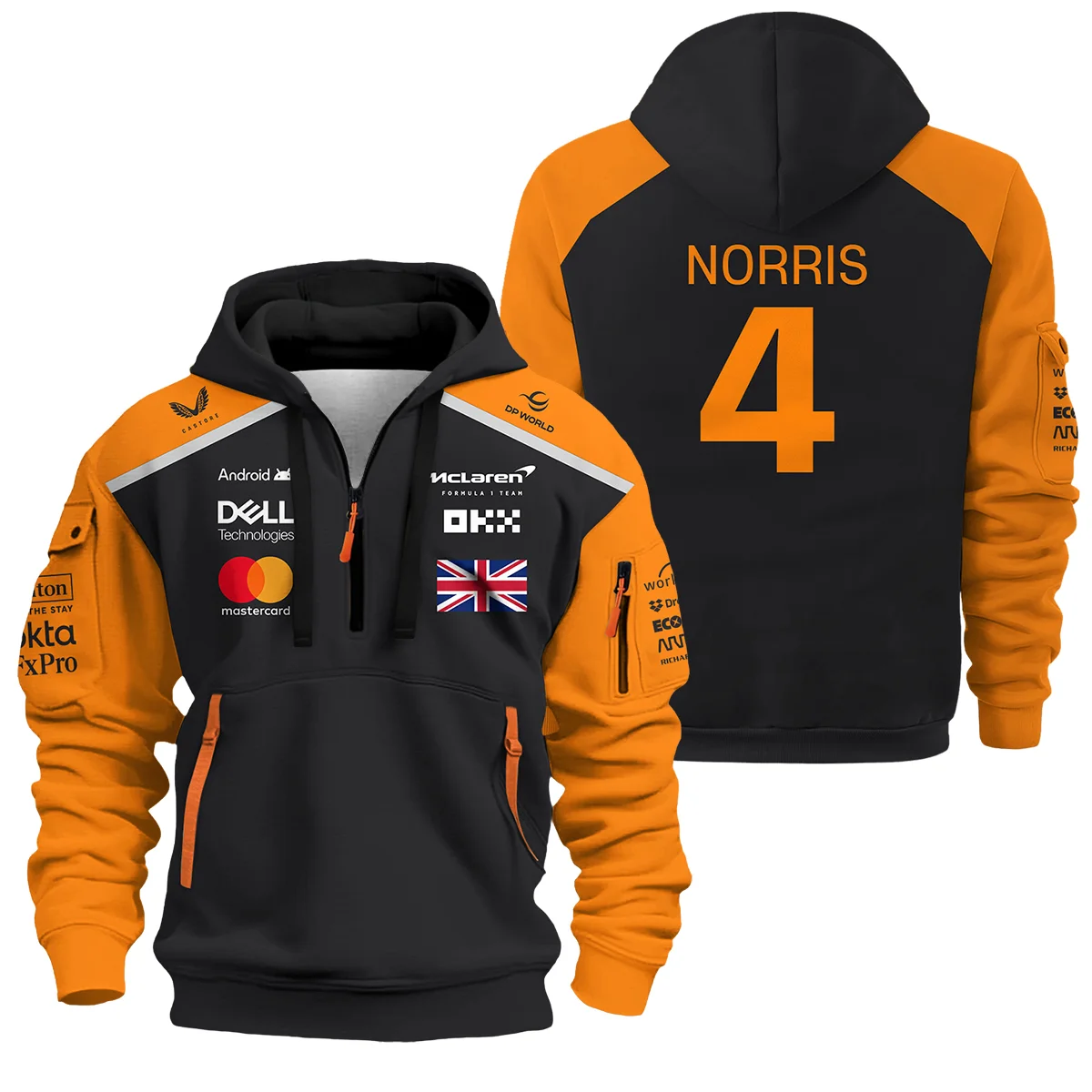 Lando Norris McLaren Formula One Logo Hoodie Half Zipper BLF1290325A2MCLHDF - Motorsport Lifestyle Wear