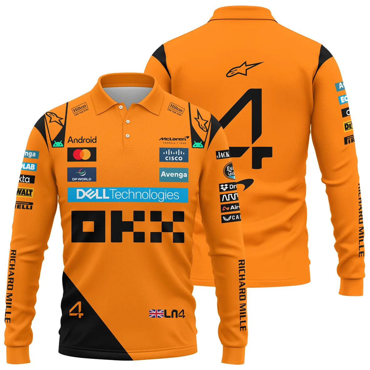 Lando Norris McLaren Formula One Long Polo Shirt BLF1180525A1LPL - Motorsport Apparel