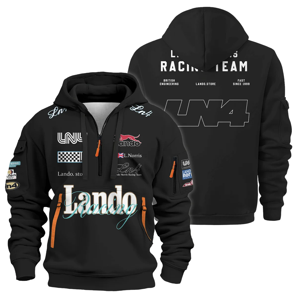 Lando Norris Racing Hoodie Half Zip BLVALN051225A7HDF - Race Day Outfit
