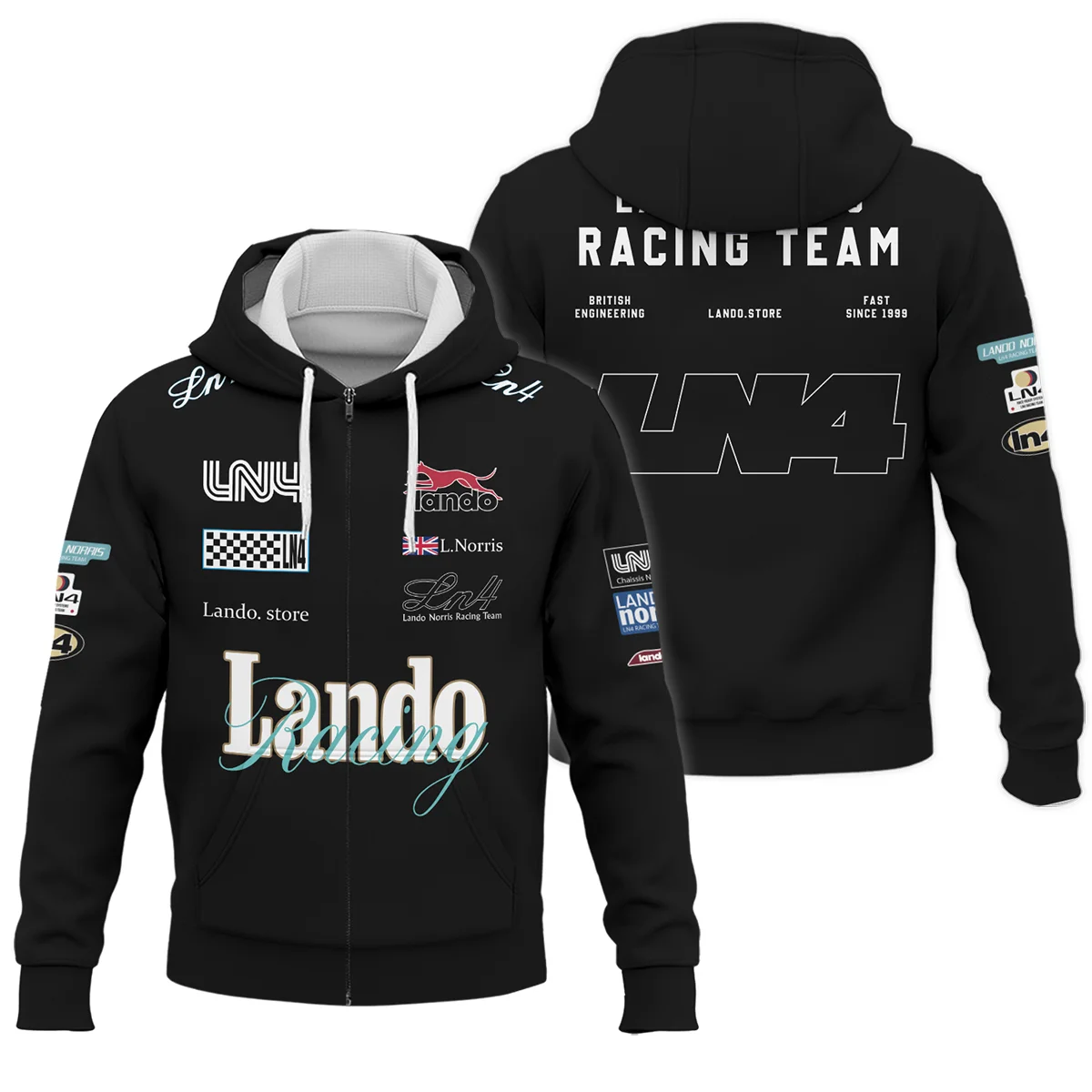 Lando Norris Racing Zipper Hoodie BLVALN051225A7ZHD - F1 Fan Gear
