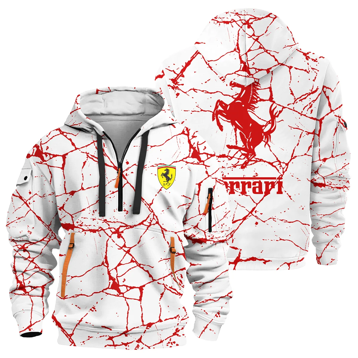 Limited Edition Ferrari F1 Hoodie Half Zip BLFRR15925A2HDF - Racing Lifestyle Clothing
