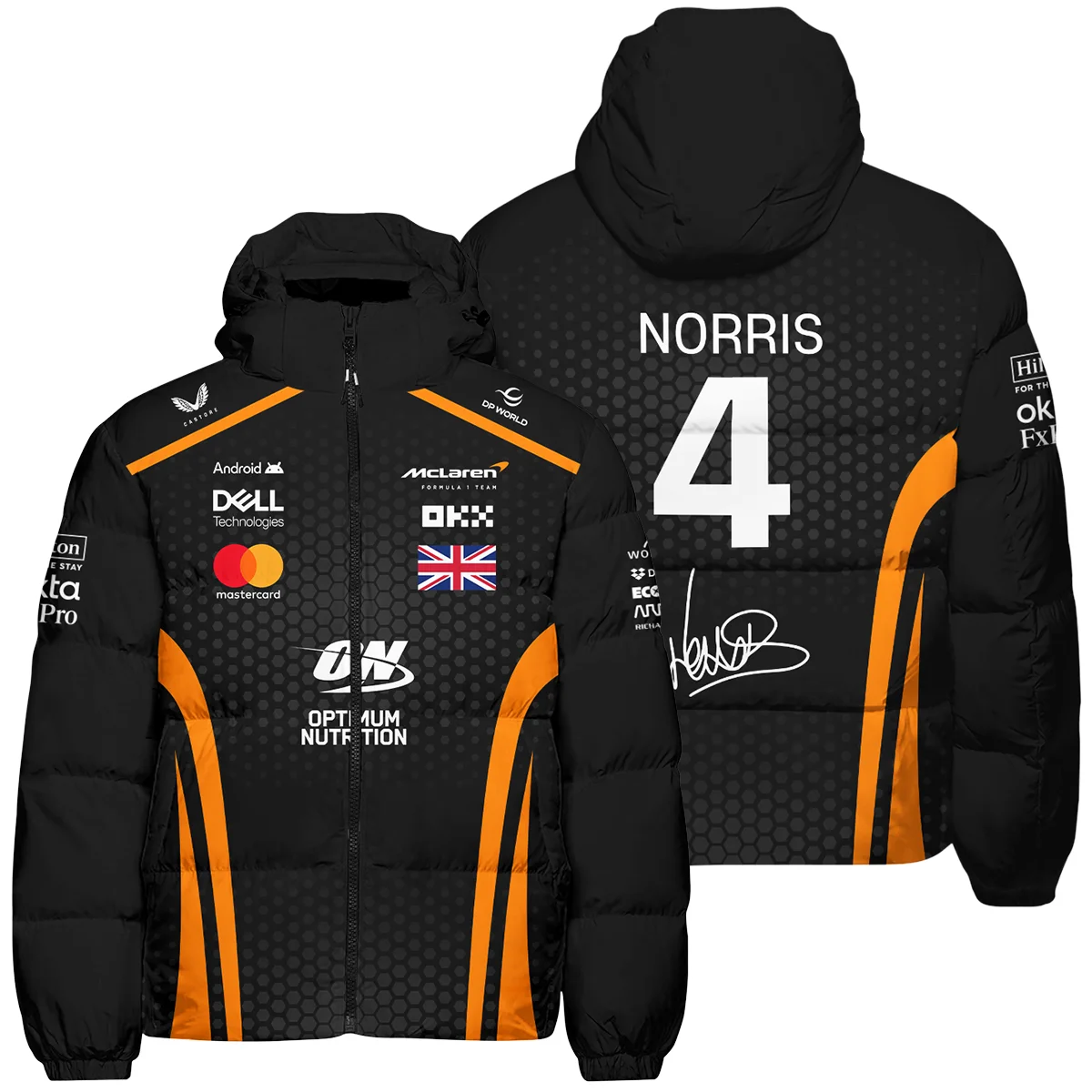 Limited Edition Lando Norris McLaren F1 Team - Down & Puffer Jackets BLNR14925A1HCJ - Racing Lifestyle Clothing