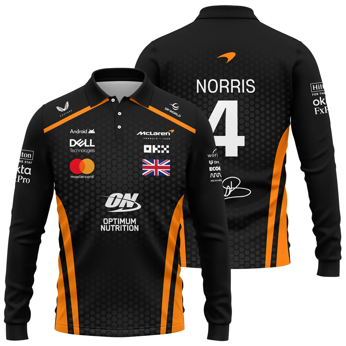 Limited Edition Lando Norris McLaren F1 Team - Long Polo Shirt BLNR14925A1LPL - Race Day Outfit