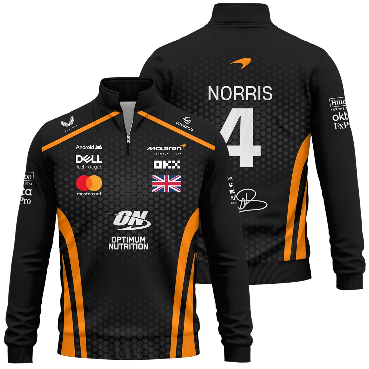 Limited Edition Lando Norris McLaren F1 Team - Quarter-Zip Sweatshirt BLNR14925A1QZS - Formula Racing Apparel