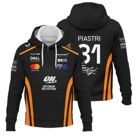 Limited Edition Oscar Piastri McLaren F1 Team - Zipper Hoodie BLOP14925A1ZHD - Racing Lifestyle Clothing