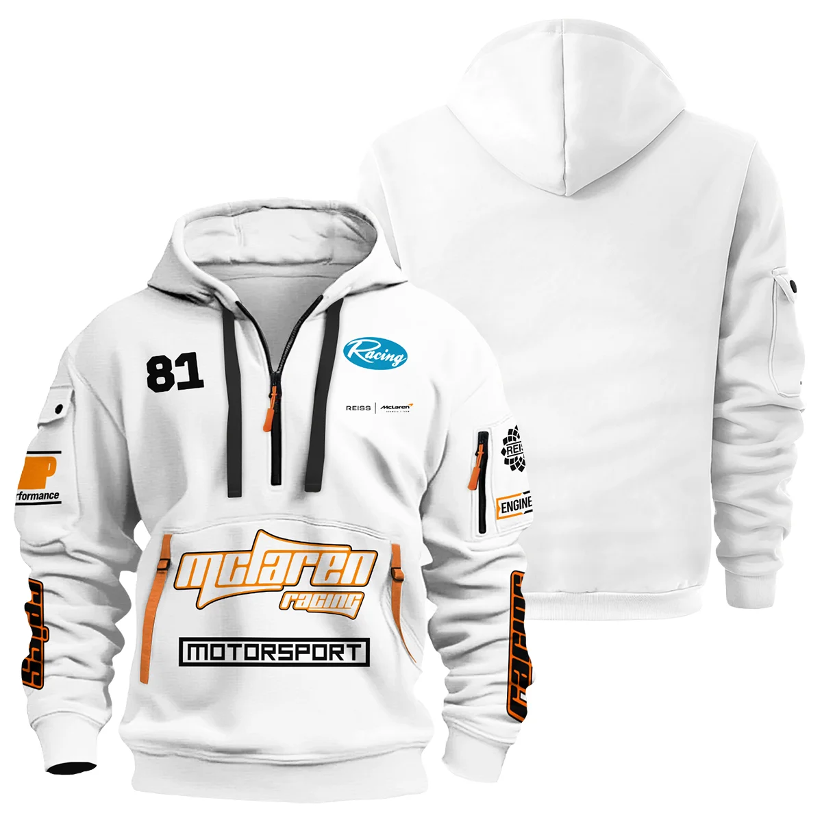 Limited Edition Oscar Piastri Reiss x McLaren - Hoodie Half Zip BLOP31125A1HDF - Racing Lifestyle Clothing