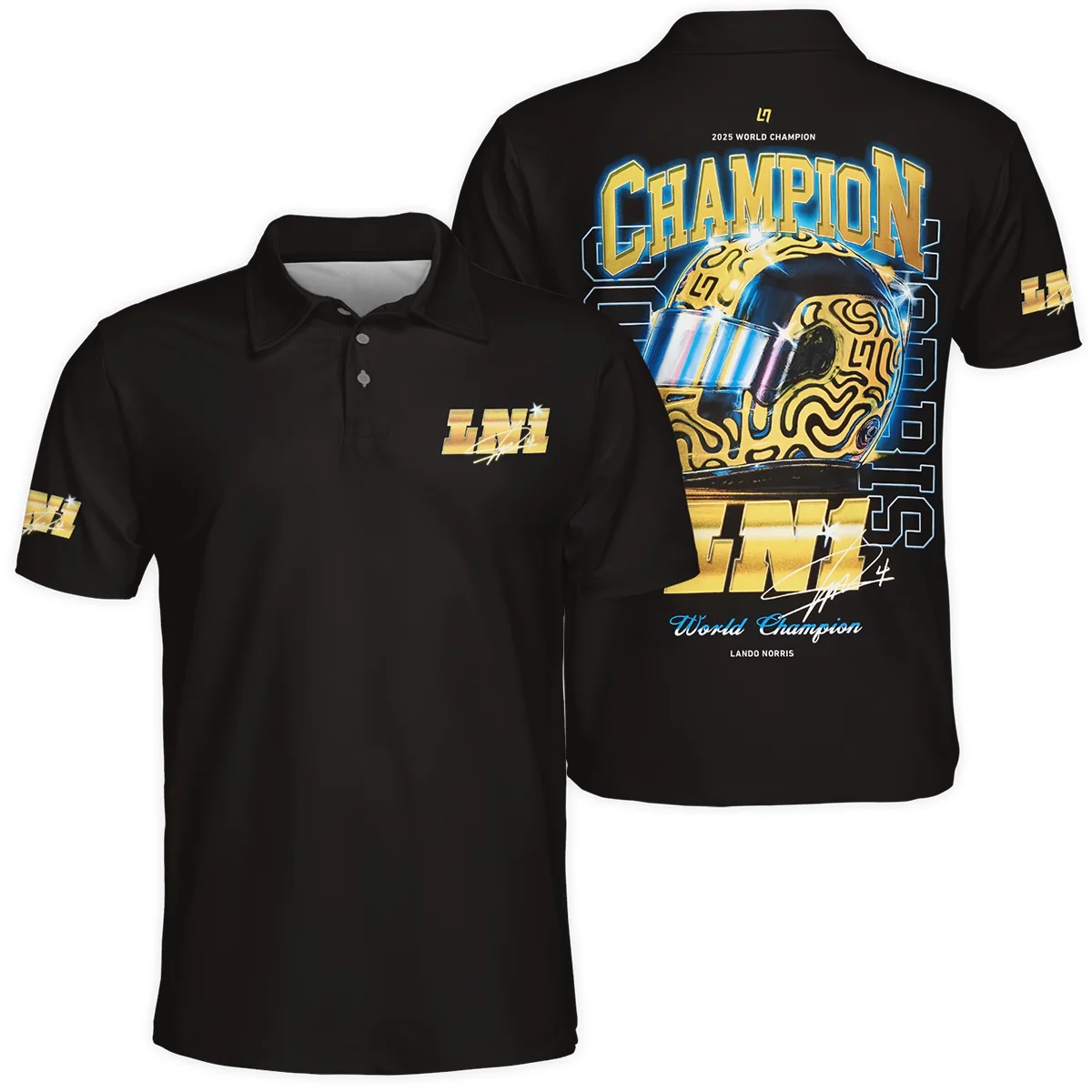 LN1 World Champion Lando Norris Polo Shirt BLVALN051225A10PL - Pit Lane Clothing