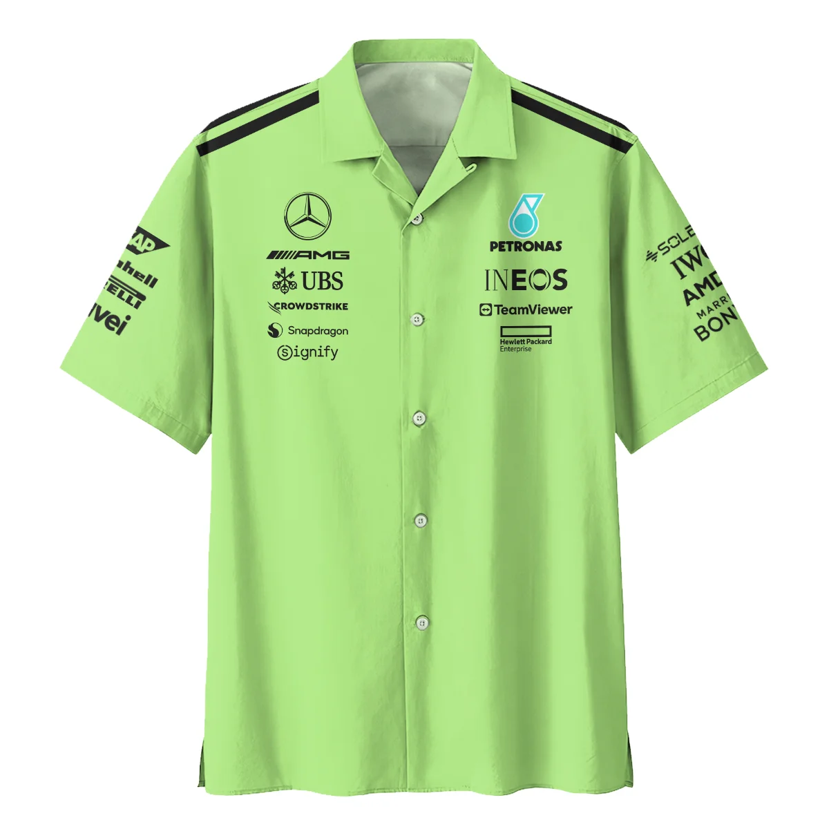Mercedes-AMG Petronas F1 Hawaiian Shirt All Over Prints BLMER6525A4HW - Image 2