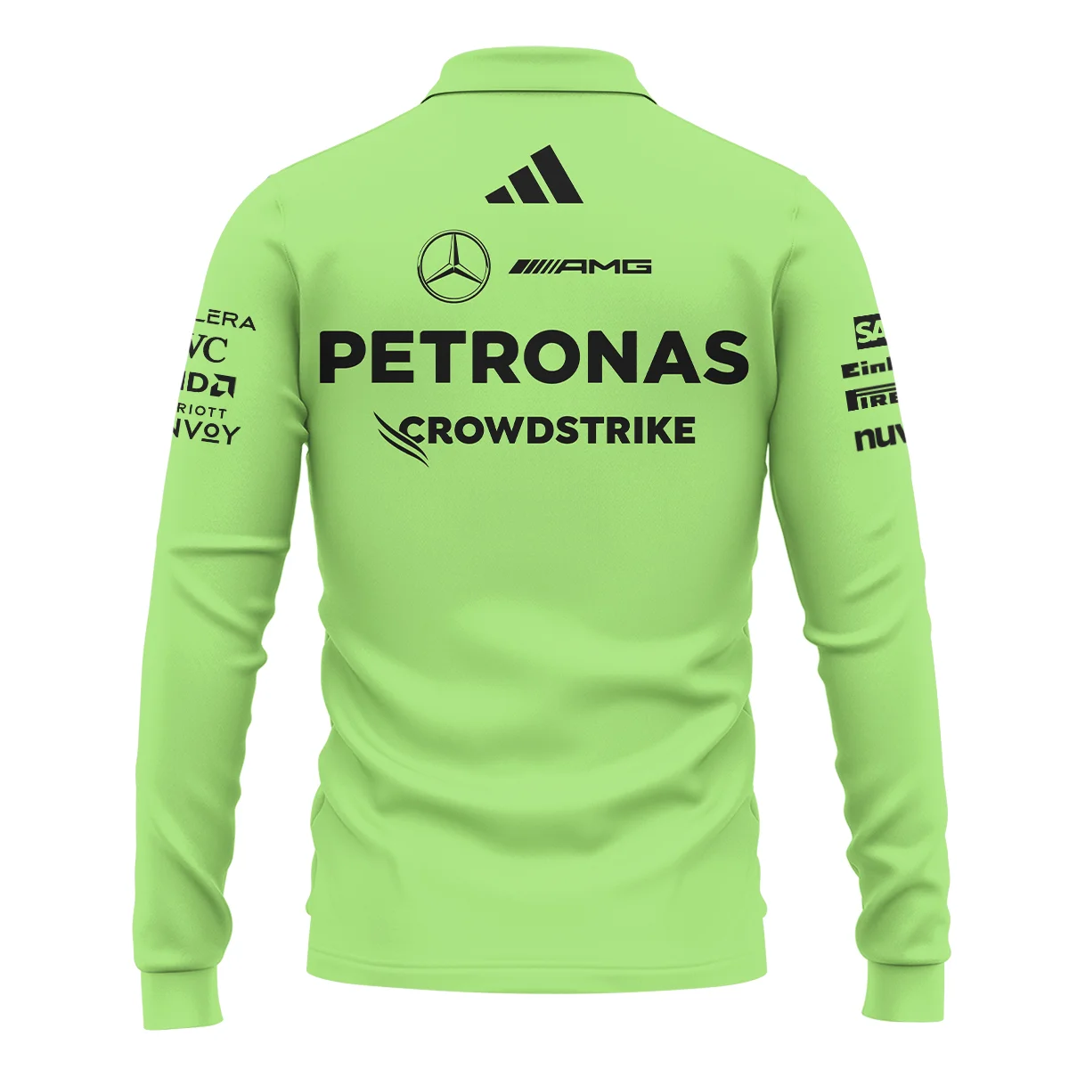 Mercedes-AMG Petronas F1 Long Polo Shirt All Over Prints BLMER6525A4LPL - Image 3