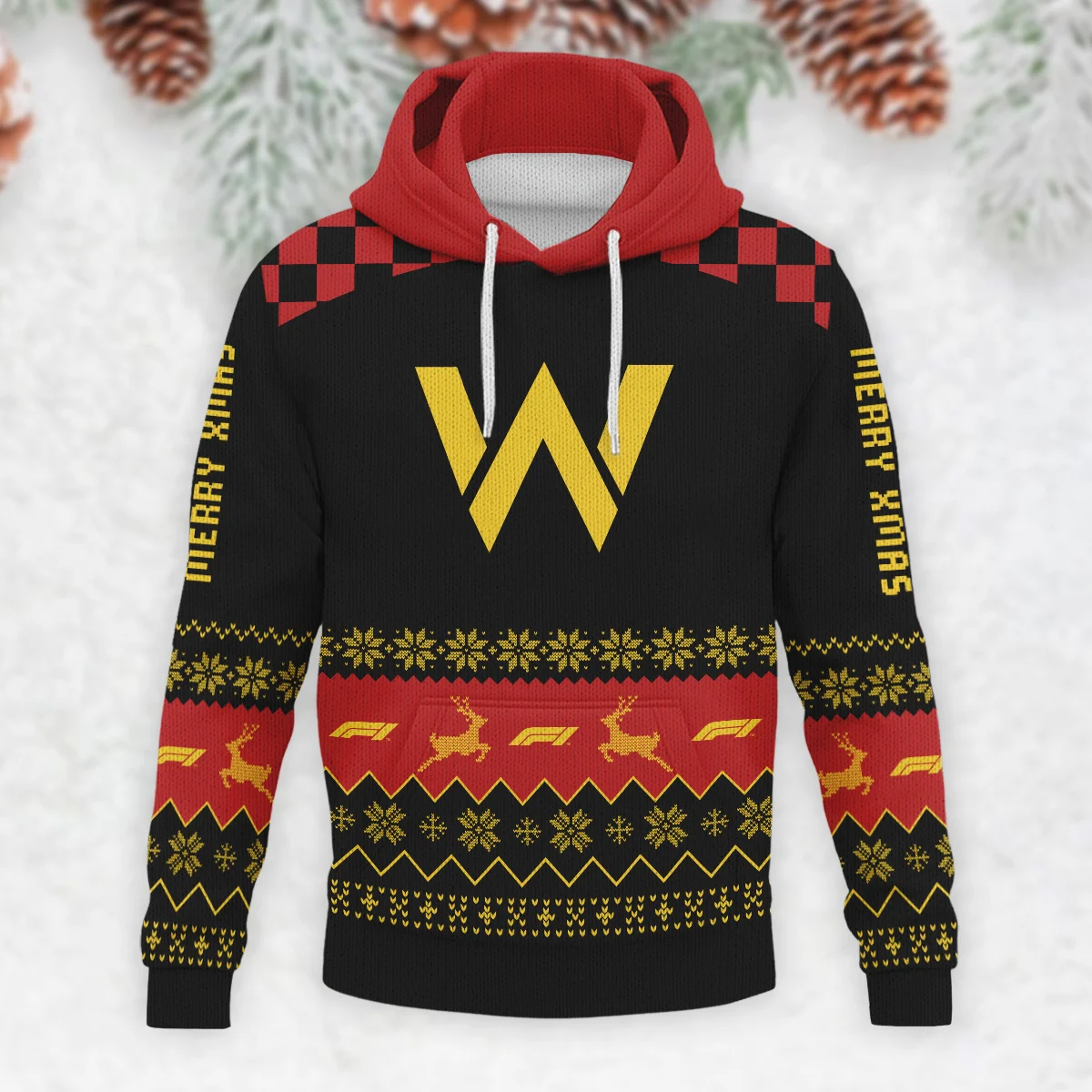 Merry X-Mas Williams Formula 1 - Knitted Hoodie BLVAF12209250A8WIL - Image 2