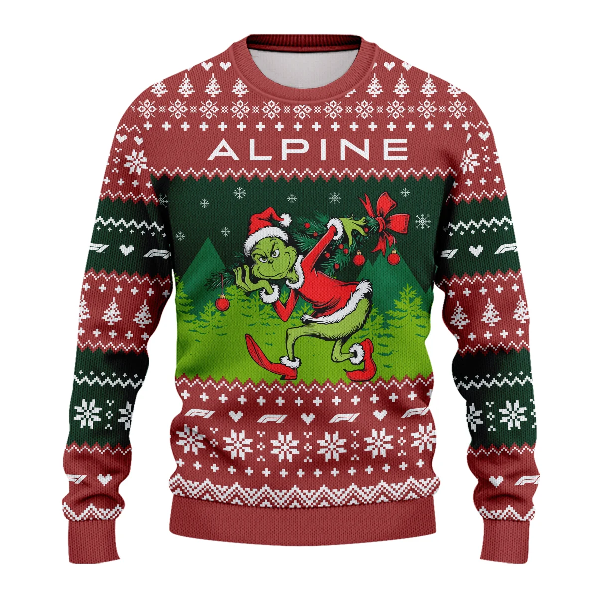 Mr.Grinch Alpine Formula 1 - Ugly Sweater BLVAF1220925A19ALP - Image 2