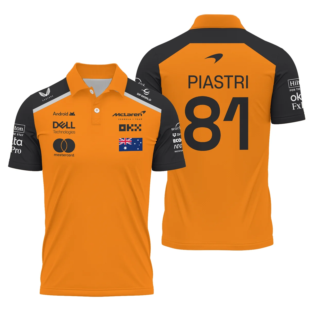 Piastri 81 McLaren Team Logo Polo Shirt BLF1290325A3MCLPL - Image 2