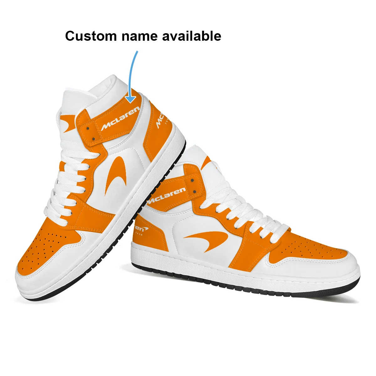 Orange White Custom Shoes Logo Air Jordan 1 High BLMCL17725A1 - Image 3