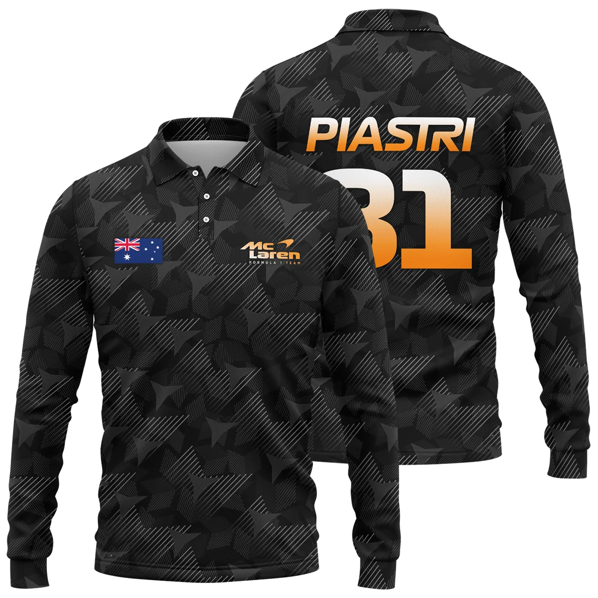 Oscar Piastri McLaren F1 Limited Edition Long Polo Shirt BLOP13725A2LPL - Motorsport Apparel