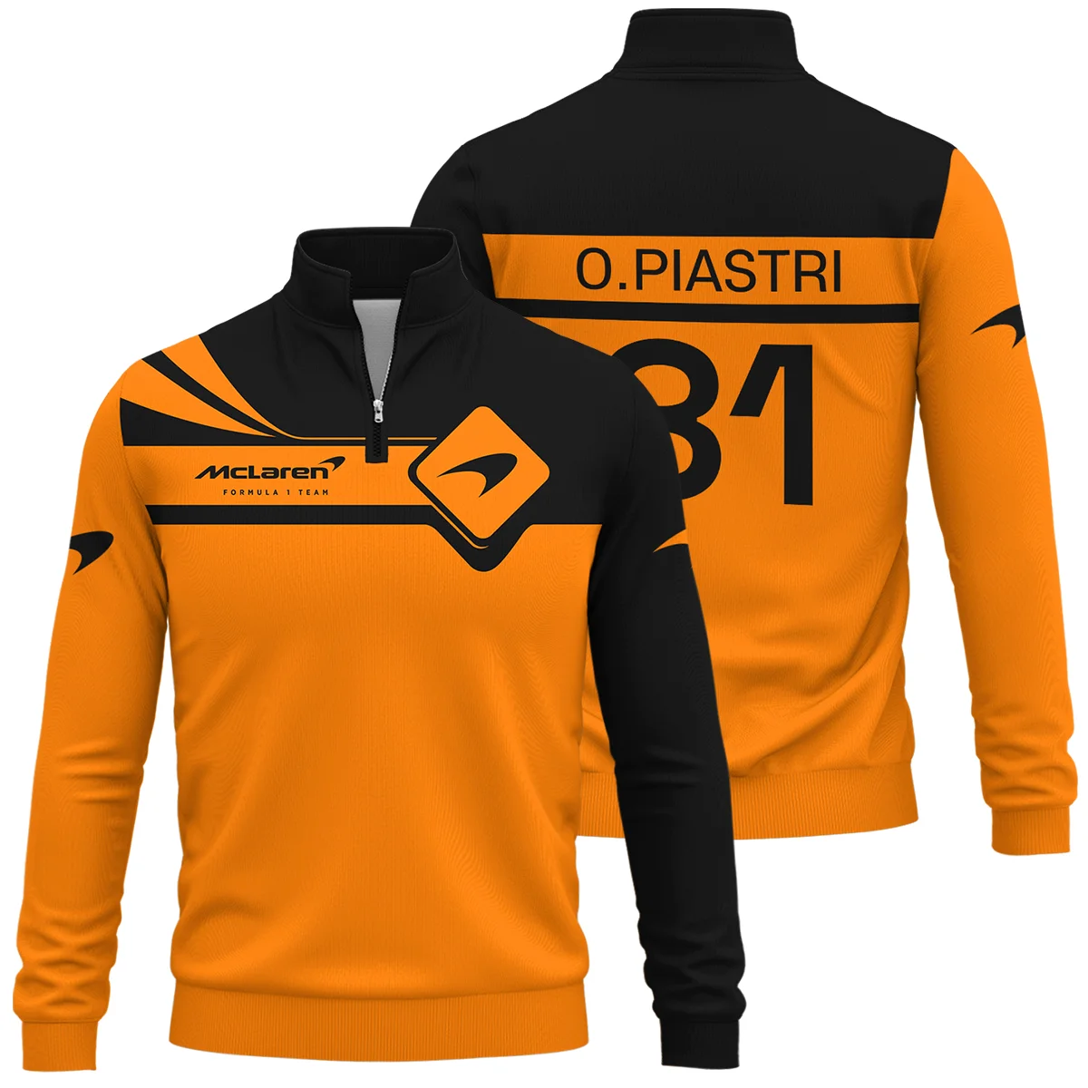 Oscar Piastri McLaren F1 Quarter-Zip Sweatshirt All Over Prints BLMCL5525A4QTZ - Pit Lane Clothing