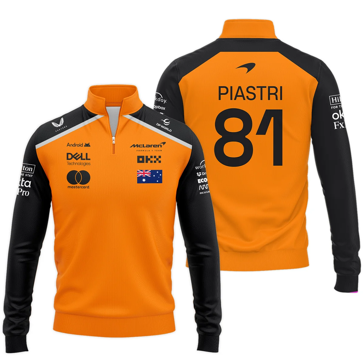 Oscar Piastri McLaren Formula One Logo Quarter-Zip Sweatshirt BLF1290325A3MCLQZS - Motorsport Apparel