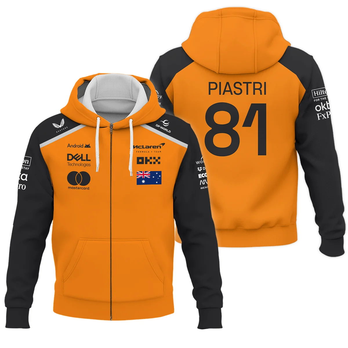 Oscar Piastri McLaren Formula One Logo Zipper Hoodie BLF1290325A3MCLZHD - Race Day Outfit