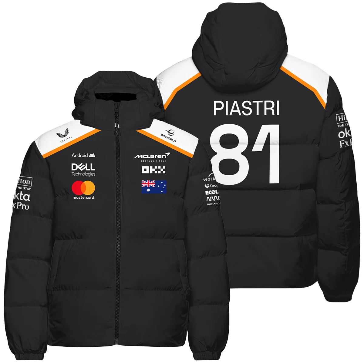 Oscar Piastri OP81 McLaren F1 Down & Puffer Jackets BLF19625A4HCJ - F1 Fan Gear