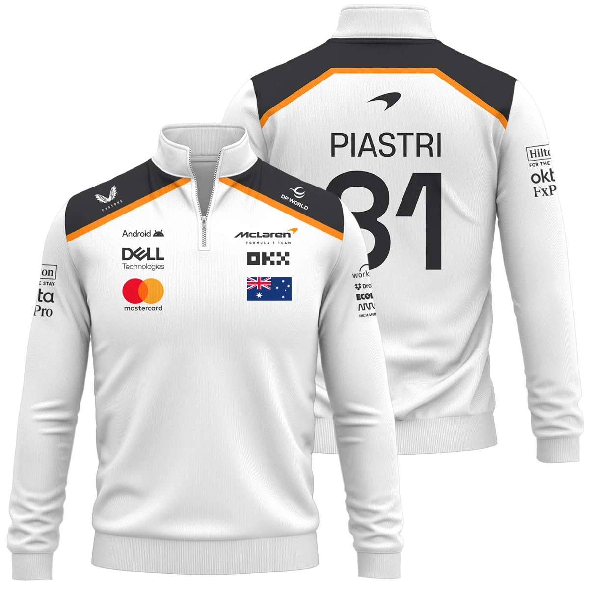 Oscar Piastri OP81 McLaren F1 Quarter-Zip Sweatshirt BLF19625A3QZS - Race Day Outfit