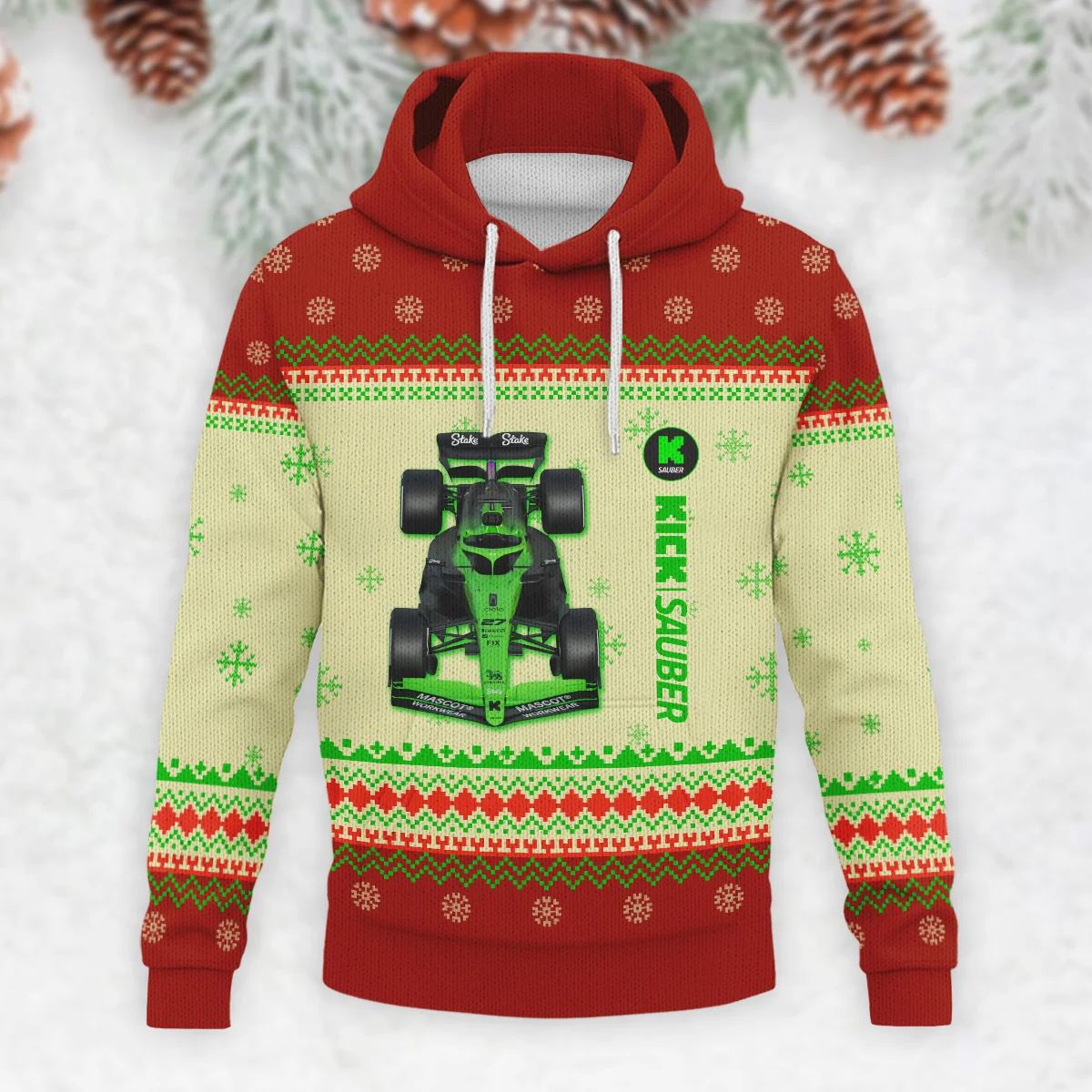 Personalised 2025 Car Kick Sauber Formula 1 - Knitted Hoodie BLVAF12209250A24KS - Image 2