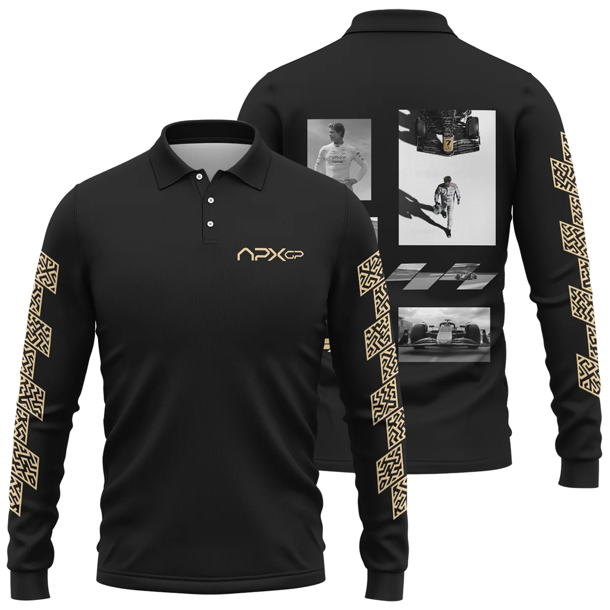 Photo Collage Long Polo Shirt BLF116625A6LPL - Pit Lane Clothing