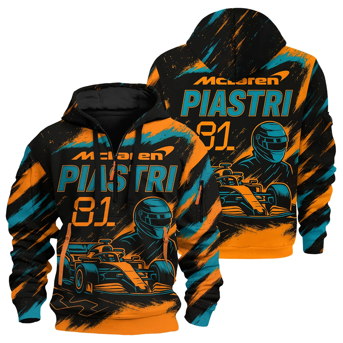 Piastri 81 McLaren F1 Hoodie Half Zipper BLMCL1625A1HDF - Motorsport Lifestyle Wear