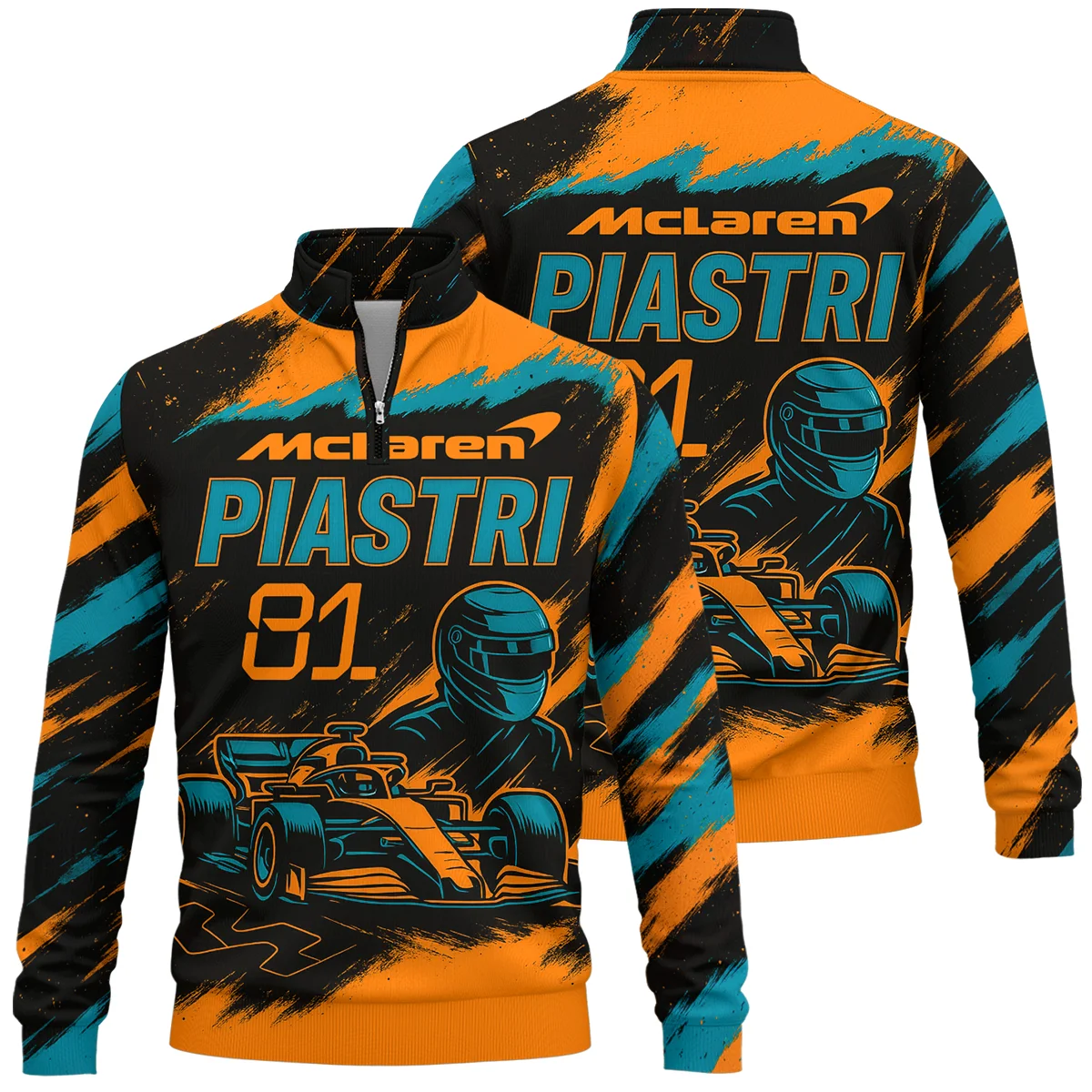 Piastri 81 McLaren F1 Quarter-Zip Sweatshirt BLMCL1625A1QZS - Racing Lifestyle Clothing
