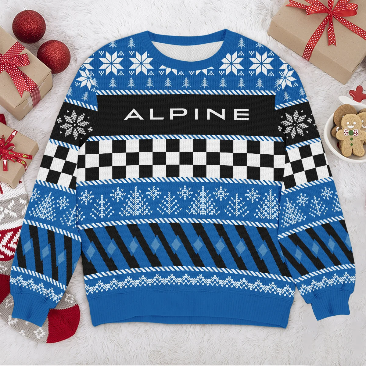 Racing Xmas Pattern Alpine Formula 1 - Ugly Sweater BLVAF1220925A28ALP - Image 4