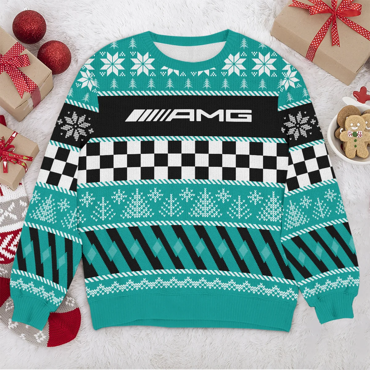 Racing Xmas Pattern Mercedes Formula 1 - Ugly Sweater BLVAF1220925A28MER - Image 4