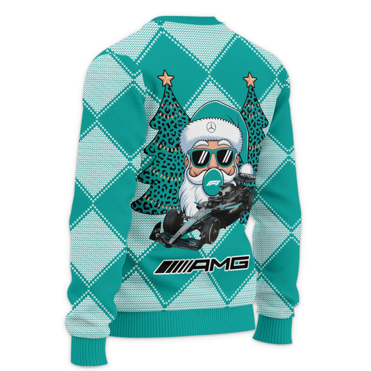 Santa Pinetree Car Mercedes Formula 1 - Ugly Sweater BLVAF1220925A25MER - Image 5