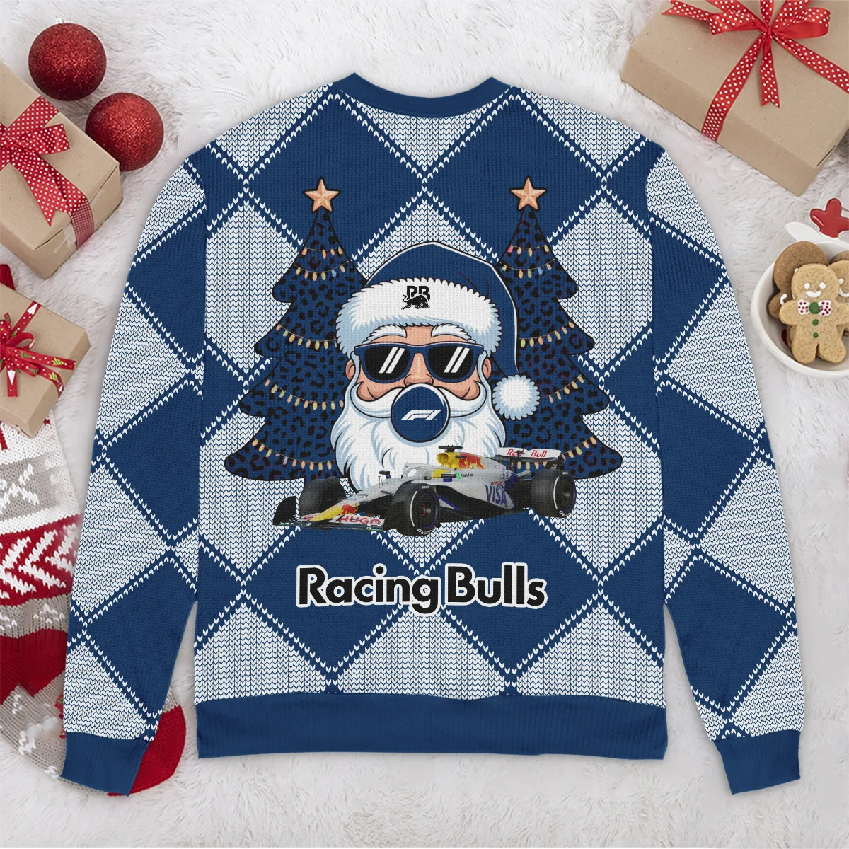 Santa Pinetree Car Racing Bulls Formula 1 - Ugly Sweater BLVAF1220925A25RAC - Image 6