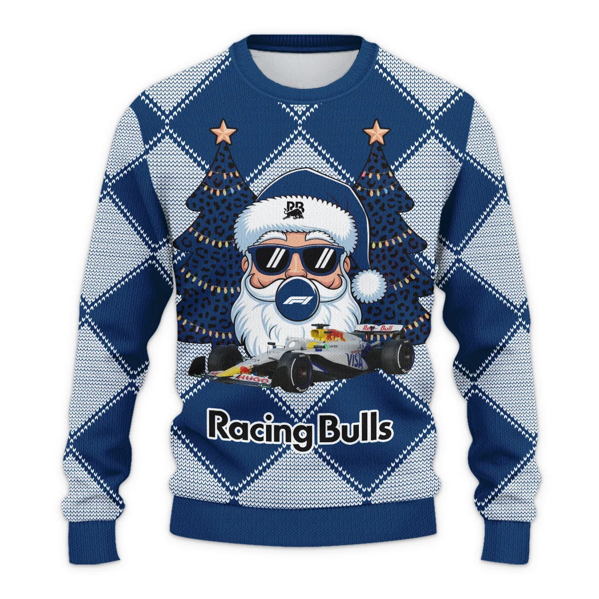 Santa Pinetree Car Racing Bulls Formula 1 - Ugly Sweater BLVAF1220925A25RAC - Image 2