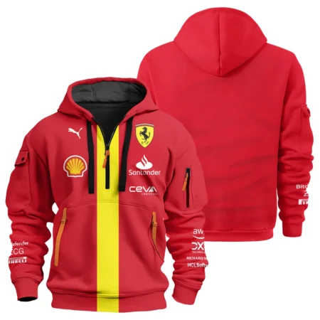 Scuderia Ferrari Racing F1 Logo Hoodie Half Zip BLF1R19325A33HZ - F1 Fan Gear